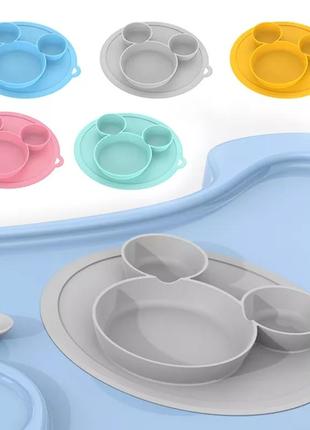 Тарілка силіконова для прикорму, дитячий посуд