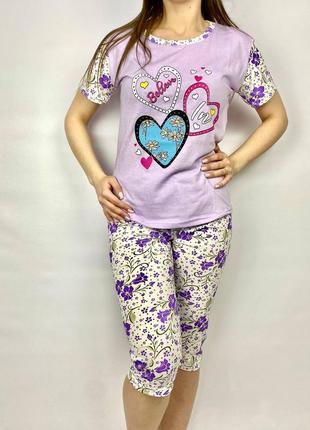 Женская хлопковая пижама сердце 11822 фото