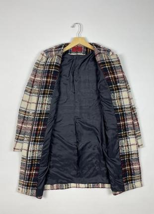 Жіноче пальто в клітину hugo boss wool silk mohair plaid coat3 фото