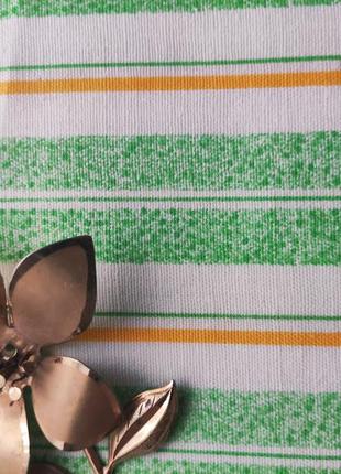Тканина льон зелений в смужку цупкий