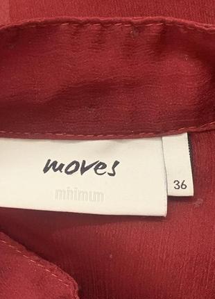 Легкая шифоновая красная вишневая блузка moves с воланом размер s m8 фото