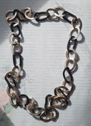 Длинное объемное ожерелье колье3 фото