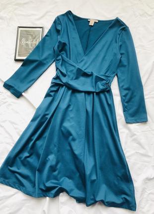 Голубое платье / платье вечернее с вырезом anna field