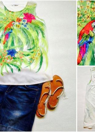 Майка ошатна від george .спереду тканину типу шифону,не світиться.ззаду трикотаж