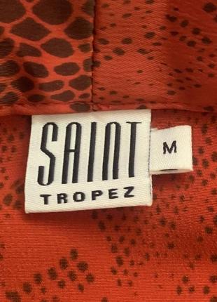 Червона блузка сорочка в діловому стилі saint tropez з принтом під рептилію, бант розмір m7 фото