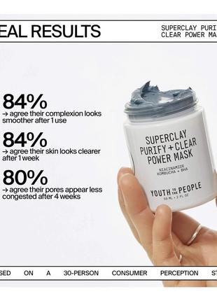 Youth to the people superclay peurify + clear power mask with niacinamide очищающая маска для лица10 фото