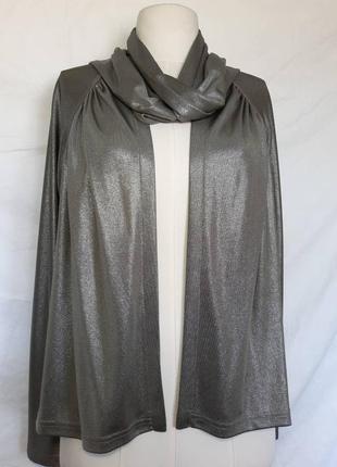 Новый блестящий женский серебристый пиджак, жакет, блайзер,  кардиган, накидка блуза, блузка, кофта