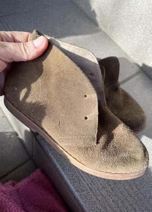 Кожаные туфли замш