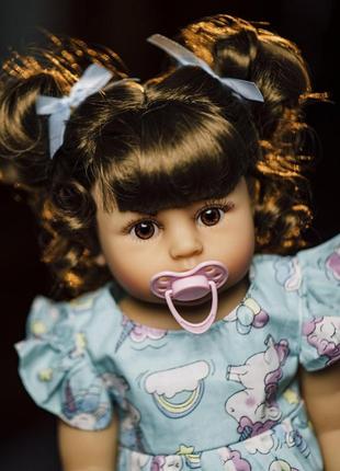 Лялька реборн reborn брюнетка npk doll силіконова 55 см4 фото