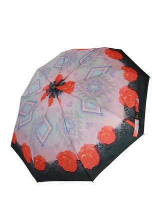 Жіноча парасолька напівавтомат max з яскравими барвистими принтами на 9 спиць, 3058-31 фото