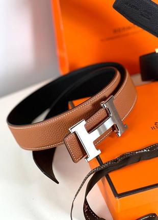 Ремінь пояс паcок в стилі hermes двосторонній двухстронний3 фото