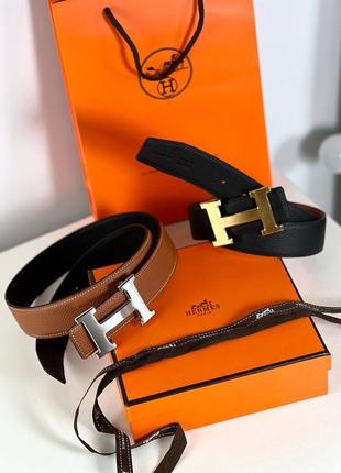 Ремінь пояс паcок в стилі hermes двосторонній двухстронний