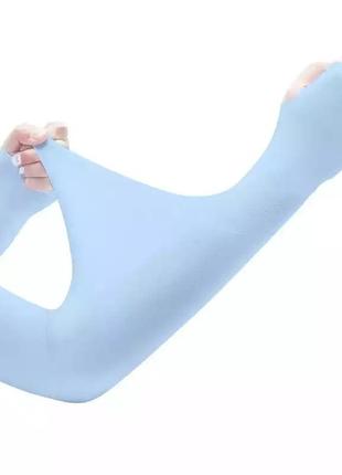 Мітенки тонкі (рукавички без пальців mit2) lets silim блакитні