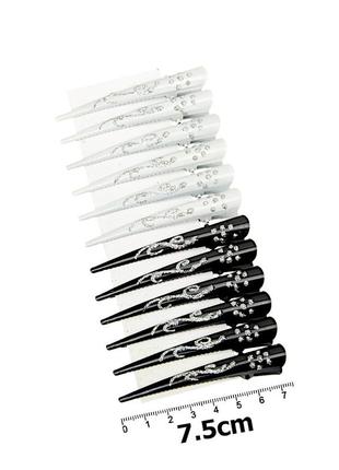 Заколка-уточка для волос стрела — 7.5cm 12156 с узорами из присыпки01