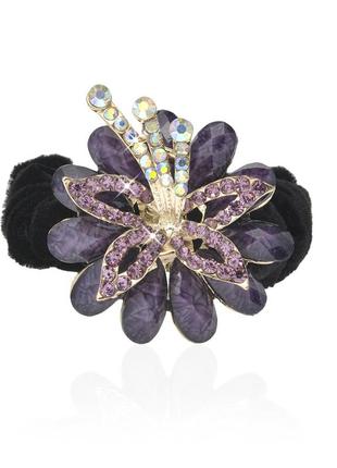 Велюровая резинка для волос с украшением 449501