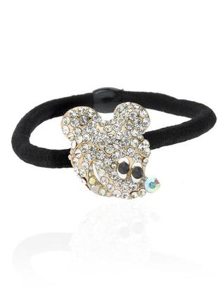 Резинка для волос тонкая с украшением 602605