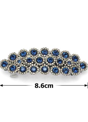 Шпилька автомат для волосся металева зі стразами 1504703