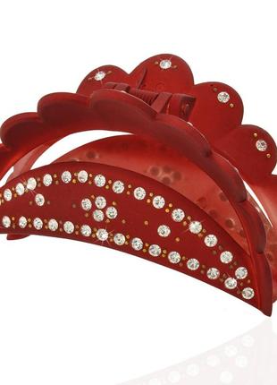 Шпилька краб для волосся пластиковий зі стразами 1059805