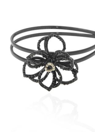 Обруч для волосся пластиковий із бантом зі страз 354102