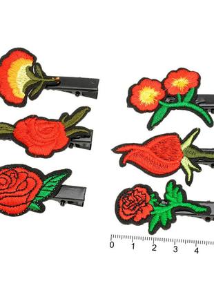 Шпилька качечка для волосся з квітами 14839