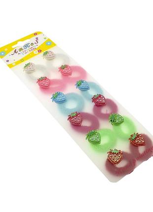 Резинка для волос детская "клубничка" 844