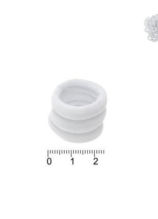 Гумка для волосся мікрофібра 2 см біла (упаковка 100 шт)