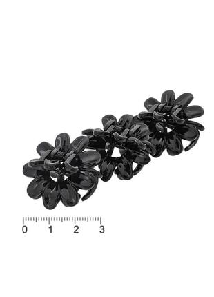 Заколка-краб глянцевый чёрный 3 см (упаковка 12 шт)