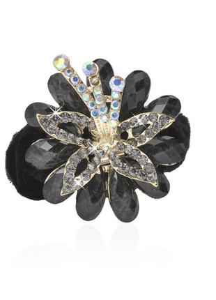 Велюровая резинка для волос с украшением 449506