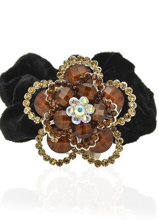 Велюровая резинка для волос с украшением 449612