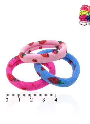 Резинка для волос микрофибра с принтом клубнички rkr4.2 14095