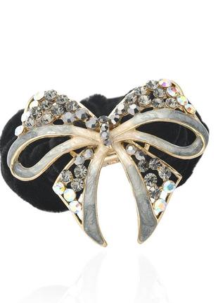 Велюровая резинка для волос с украшением 382807