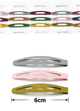 Заколка тик-так для волос матовая 15648 тёмная цветная