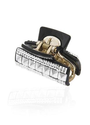 Заколка краб для волос пластиковый со стразами из пластика 1008701