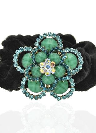 Велюровая резинка для волос с украшением 449613