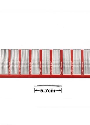 Заколки-невидимки "aleksandra" 5.7см серебристые 00386