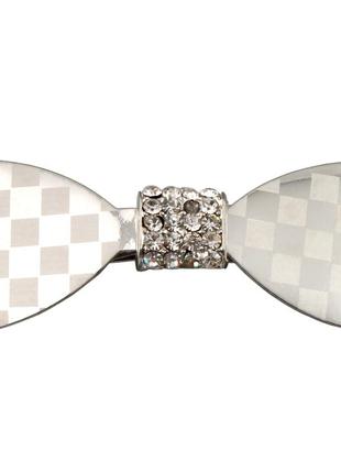 Заколка автомат для волос металлический со стразами 9269