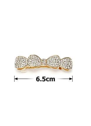 Заколка автомат для волос металлический со стразами 1507303