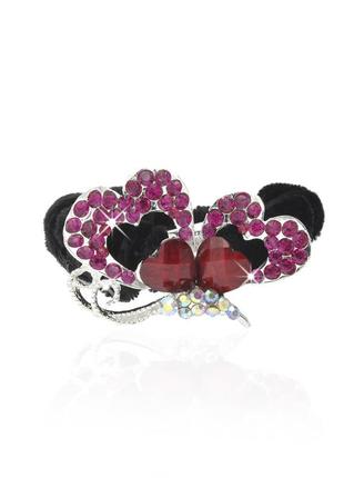 Велюровая резинка для волос с украшением 450812