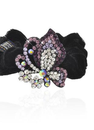 Велюровая резинка для волос с украшением 922001