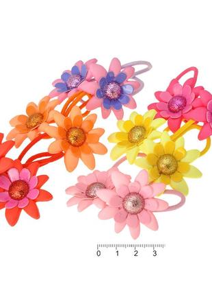 Резинка для волос тонкая для детей с цветком 6445
