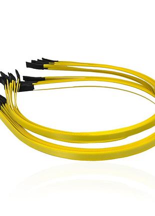 Заготовка для обруча с атласной лентой 0,7 см (упаковка 12 шт) желтая