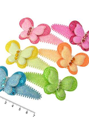 Заколка тик-так для волос детский с бабочкой 9000