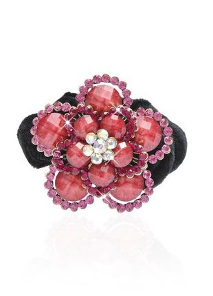 Велюровая резинка для волос с украшением 449606