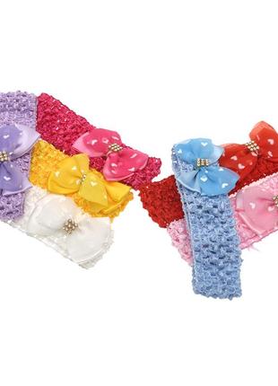 Повязка на голову детская с бантиком 11641