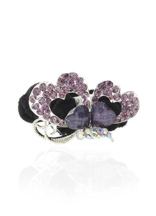 Велюровая резинка для волос с украшением 450811