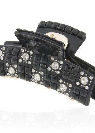 Заколка краб для волос пластиковый со стразами 220502