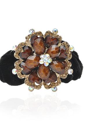 Велюровая резинка для волос с украшением 449712