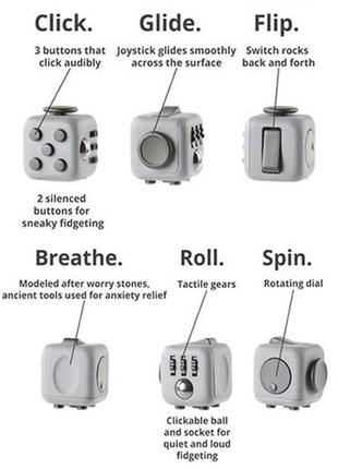 Кубик-антистресс fidget cube (серый милитари)9 фото