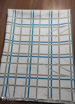 Ткань лен белый с синими цветами для рукоделия большая ширина3 фото