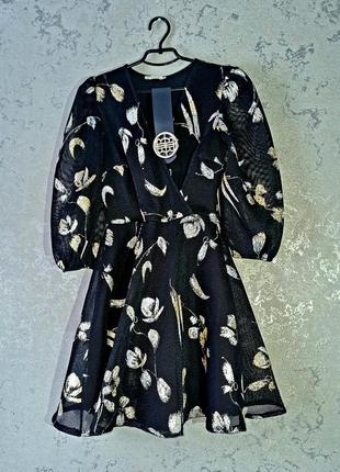 Платье с принтом металлик